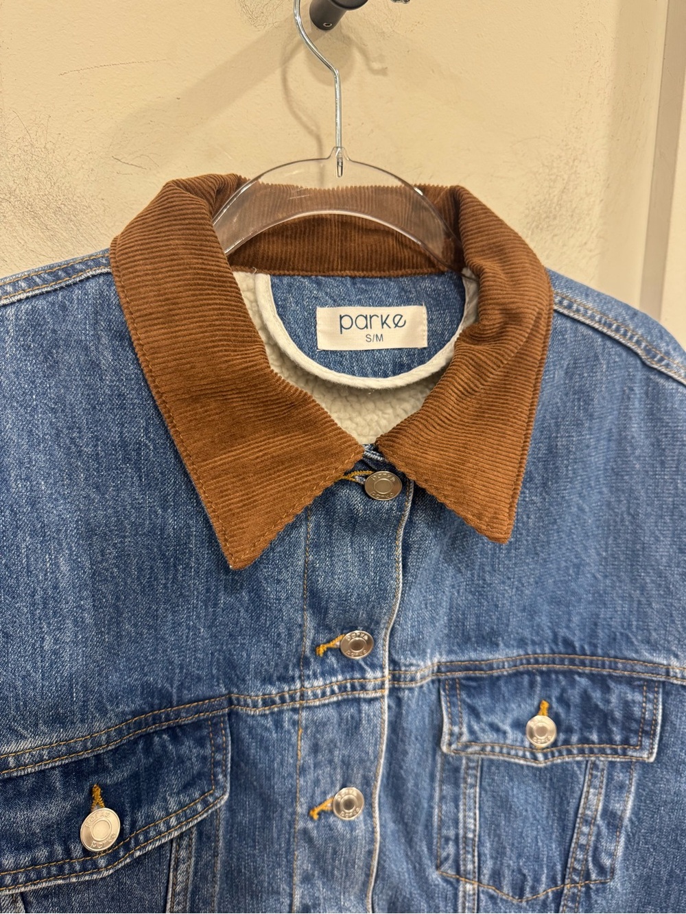 Parke Oversized Sherpa Lined Denim Jacket - Picture 4 of 7